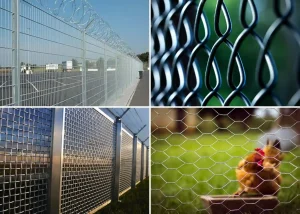 Fence with wire mesh