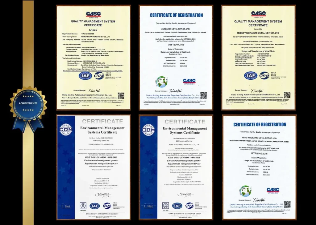YKM ISO Certificates